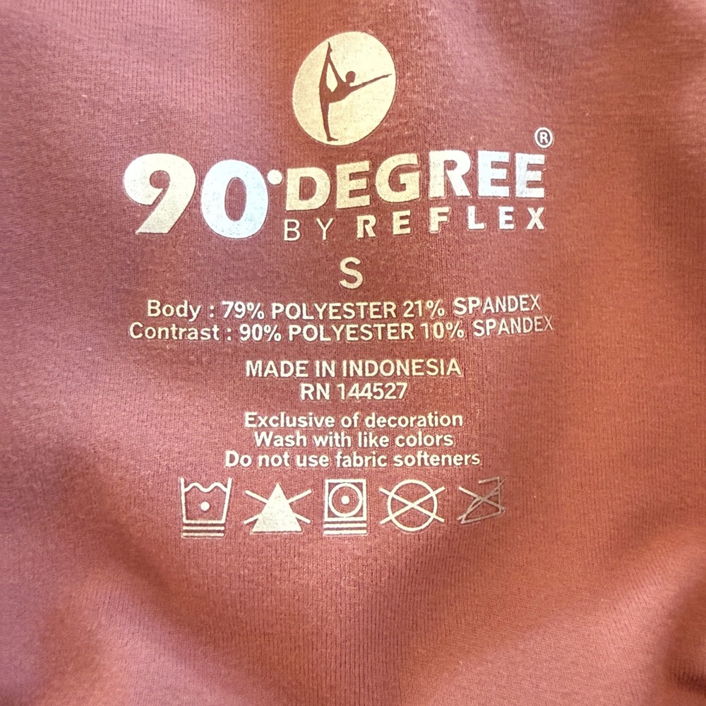90 Degree by Reflex Womens High Waist Side Pocket Leggings Mauve Pink Size S - Picture 3 of 3